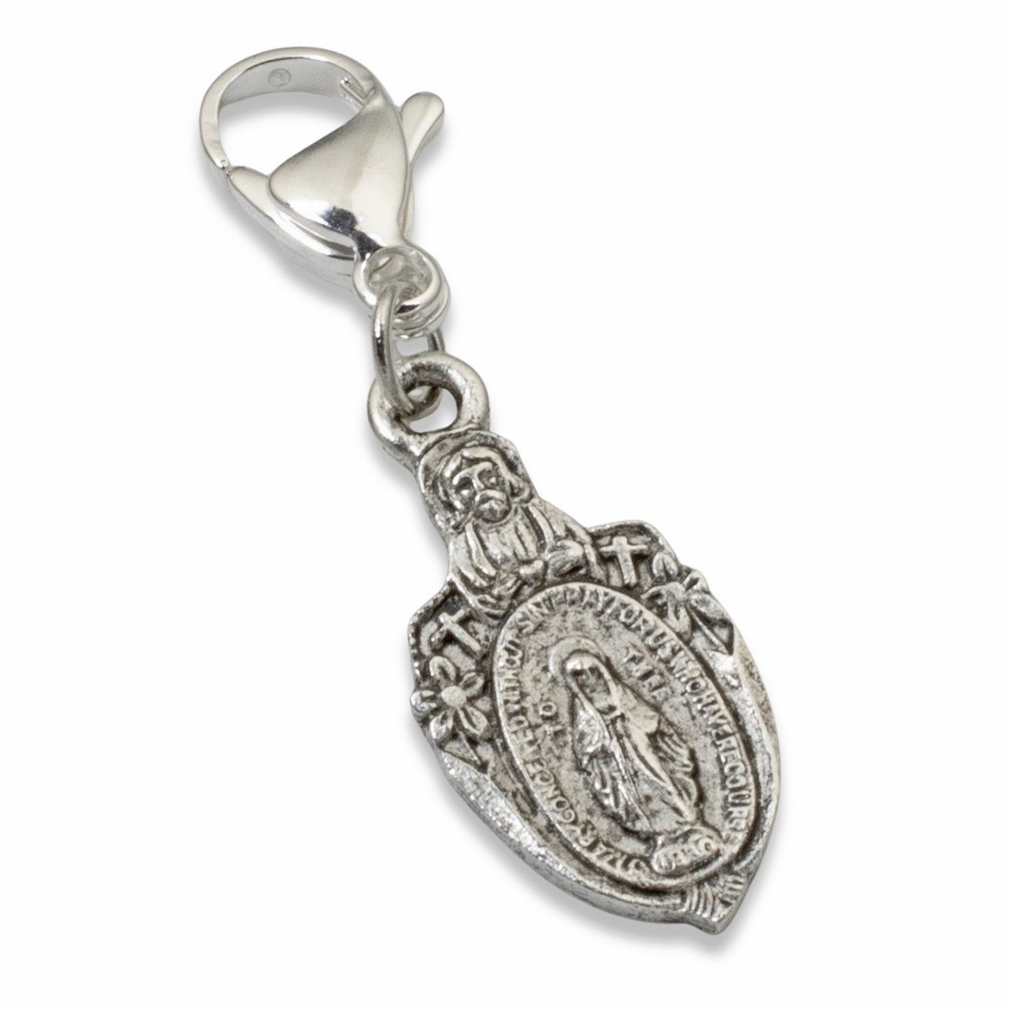 Miraculous Medal Clip On Charm, Mary Religious Jewelry, Catholic Gift Accessory
