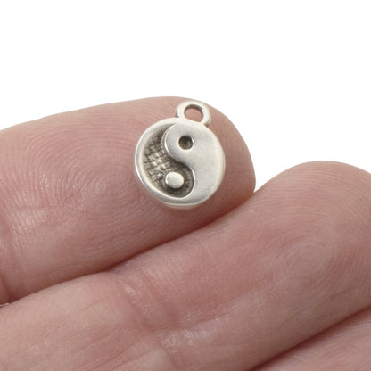 Yin Yang Charm, 6-Pack Mini Silver Balance Symbols, Spiritual Jewelry Making