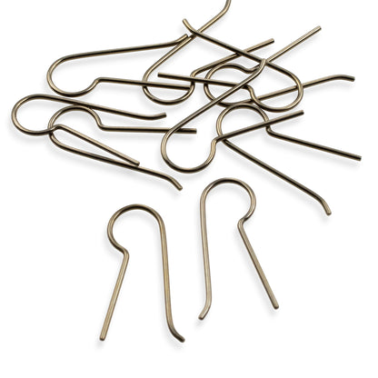 Niobium Earring Hooks Antique Brass 10 Pack: Regular Leg Ear Wire Blanks Hypoallergenic Sensitive Ears USA Made