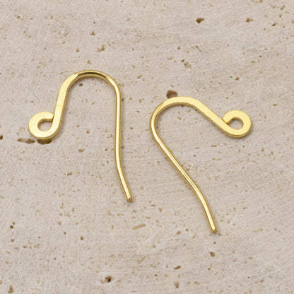 50-Pack Stainless Steel Ear Wires - Gold Modern Earring Hooks with Closed Loop