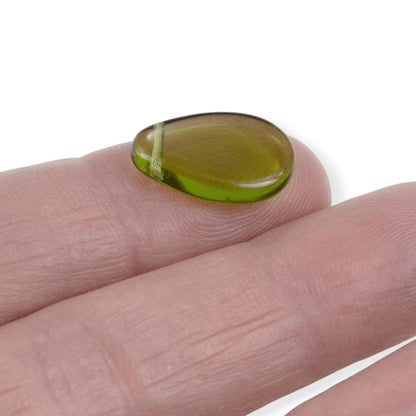 12 Olive Green Czech Glass Teardrop Beads Tip Drilled 12x18mm Boho Supplies