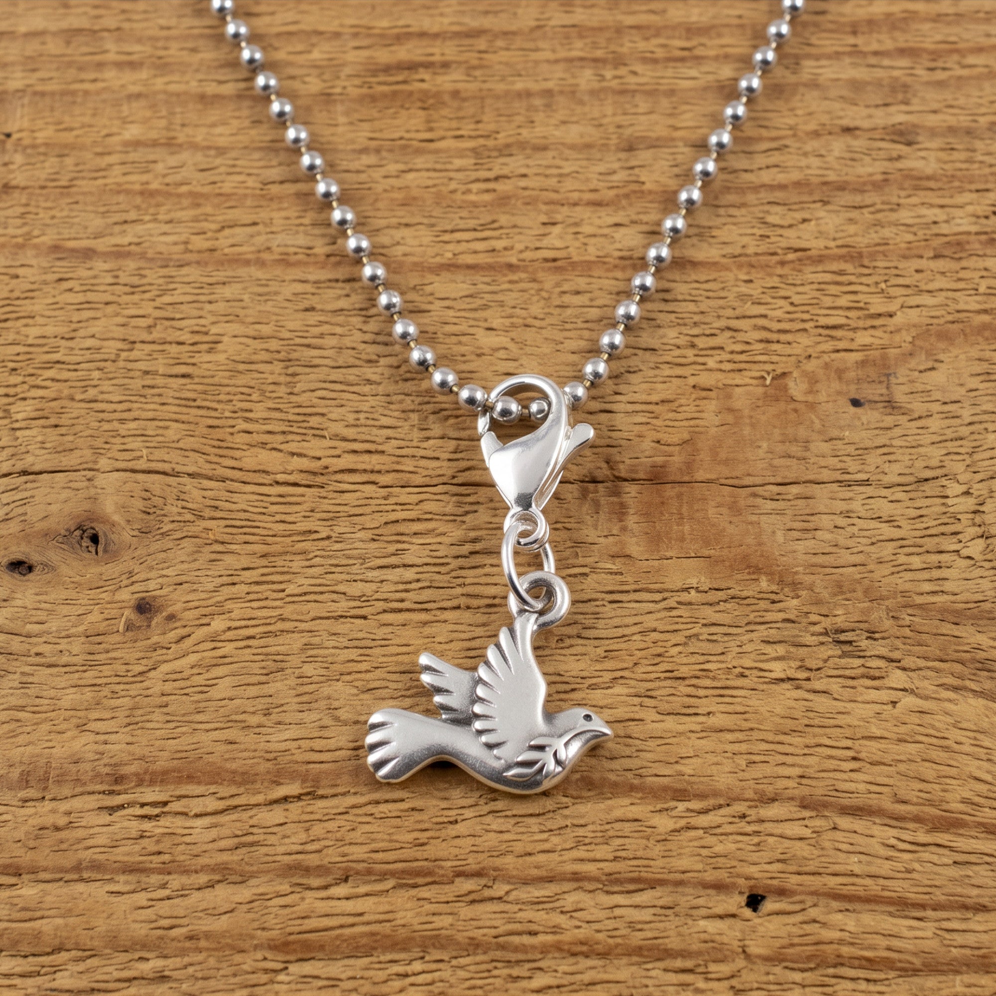 Silver Peace Dove Clip On Charm | Hackberry Creek