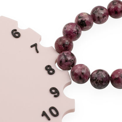Sesame Jasper Beads: Mauve Pink 8mm Round Natural Stone 15-Inch Strand 48Pcs Speckled Gemstone