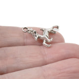 10 Silver Prancing Reindeer Charms, Vintage-Style for Christmas Jewelry & Crafts