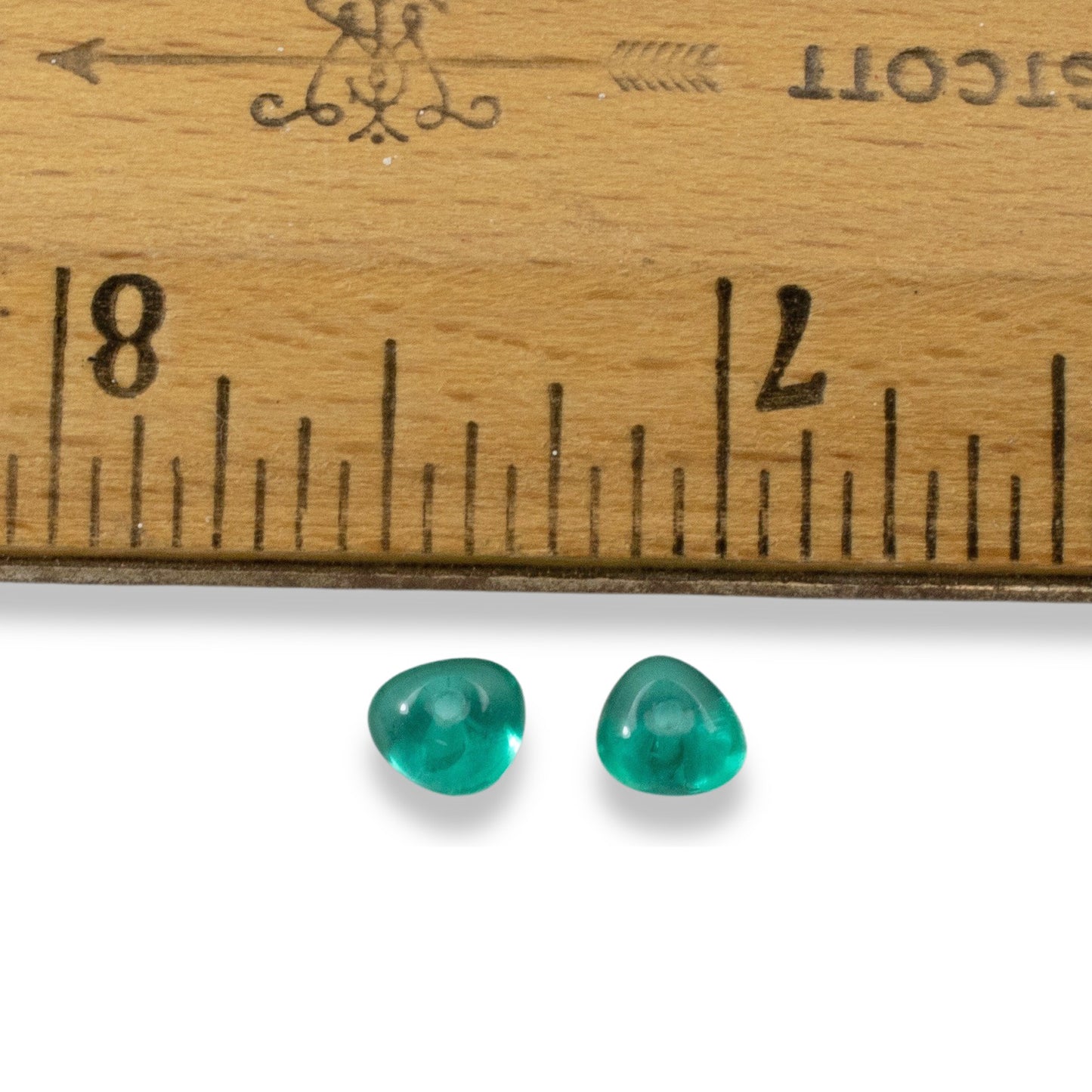 50 Teal Green Potato-Shaped Beads - Czech Glass - 4x6mm for Jewelry Making