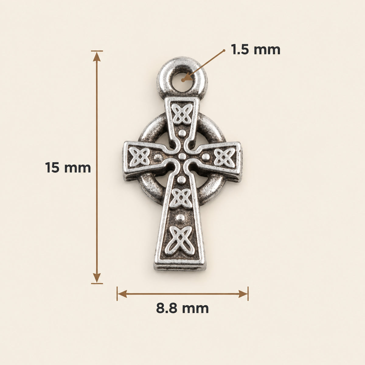 Celtic Cross Charm Silver: Double-Sided Antique 4-Pack Faith Earrings Bracelet