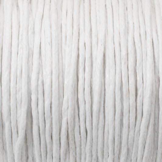 White 1mm Waxed Cotton Cord - 25 Meters - Jewelry and Craft String