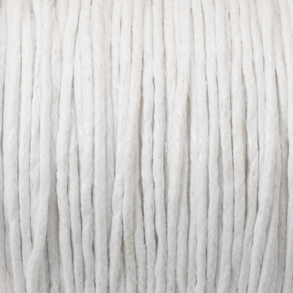 White 1mm Waxed Cotton Cord - 25 Meters - Jewelry and Craft String