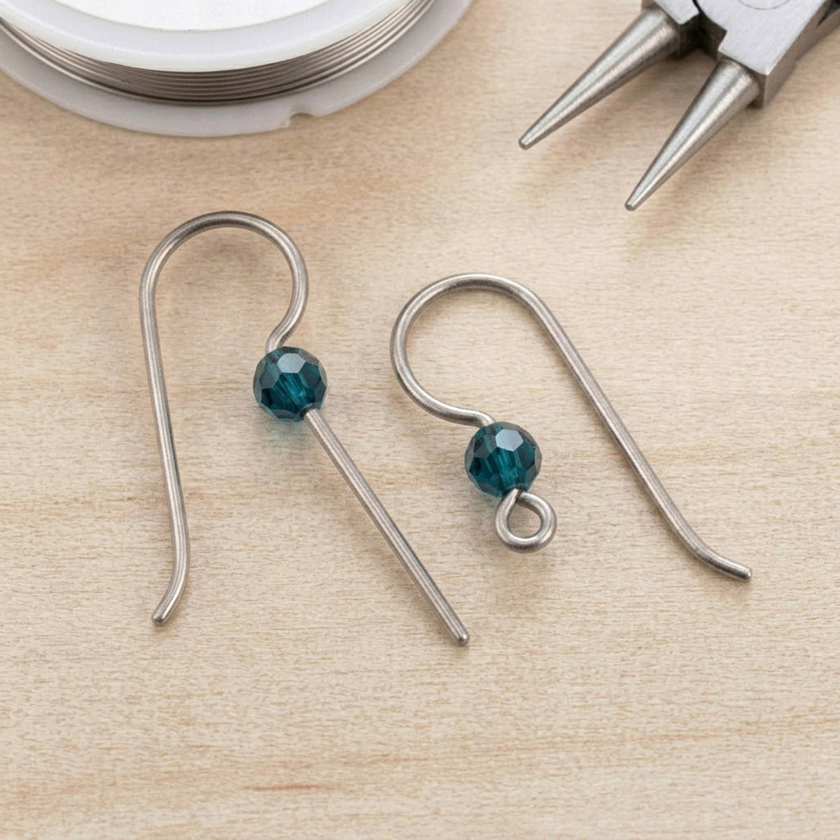 Titanium Earring Hooks 20 Pack: Regular Leg Ear Wire Blanks Hypoallergenic Sensitive Ears USA Made