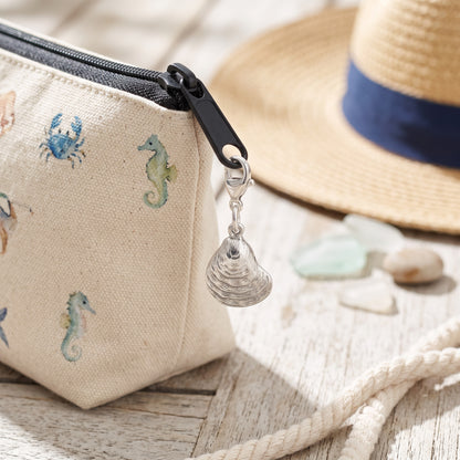 Silver Oyster Clip-On Charm: Coastal Beach Jewelry Necklace Summer Accessory