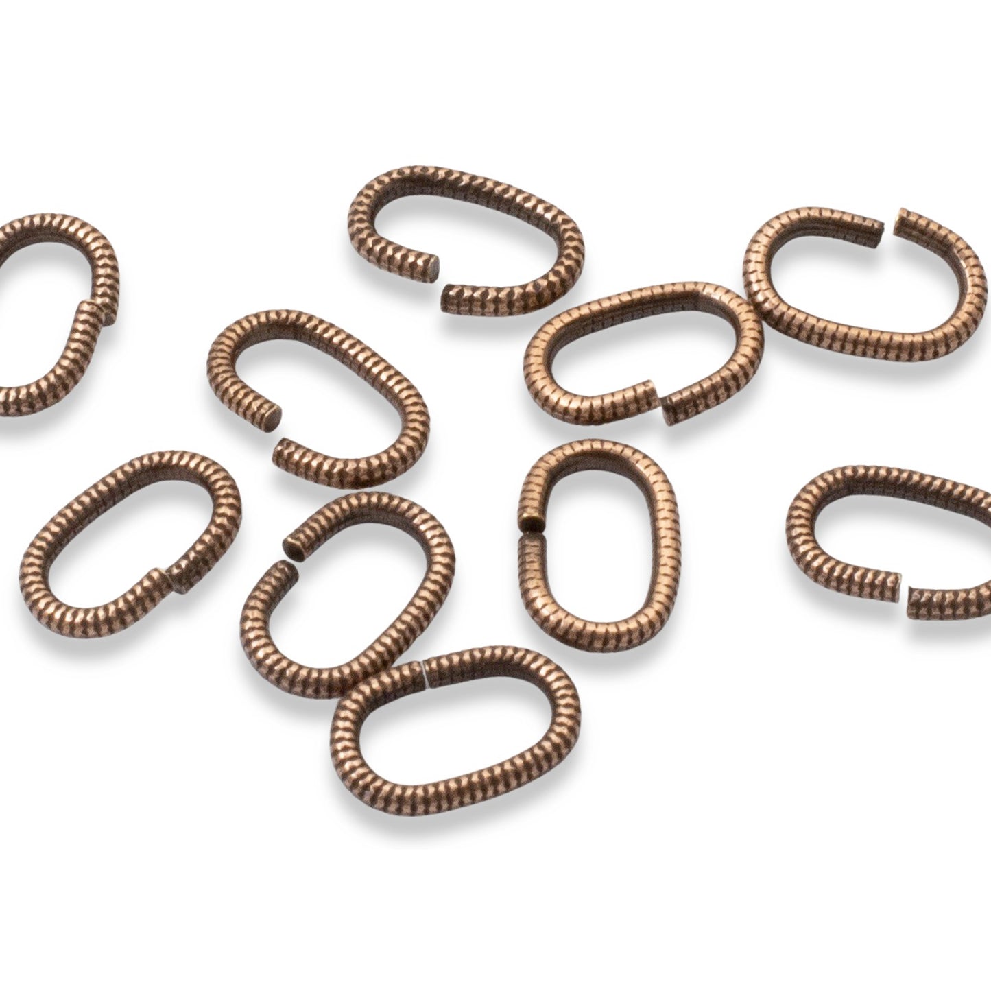 Copper Textured Oval Jump Rings, 10-Pack Premium Nunn Design Jewelry Findings
