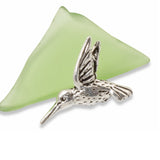 5 Silver Hummingbird Beads, TierraCast Pewter Bird Animal Bead for DIY Jewelry