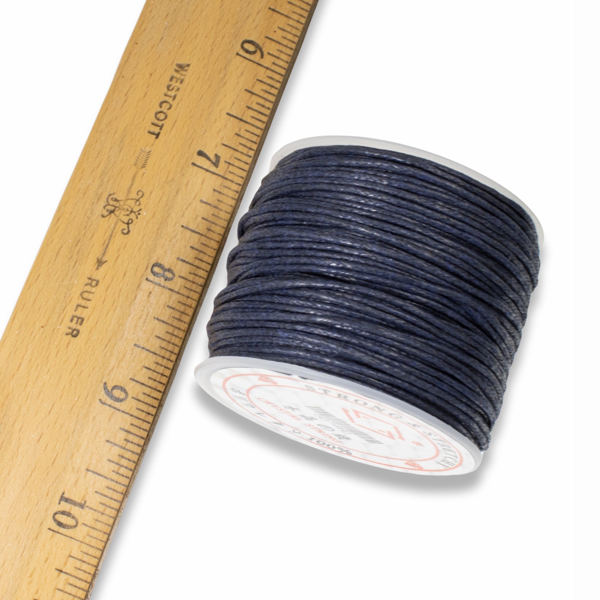 Cord, waxed cotton, medium blue, 1mm, 20-pound test. Sold per 100-meter  spool. - Fire Mountain Gems and Beads