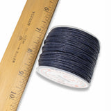 Navy Blue 1mm Waxed Cotton Cord, Ideal for Friendship Bracelets & Crafts