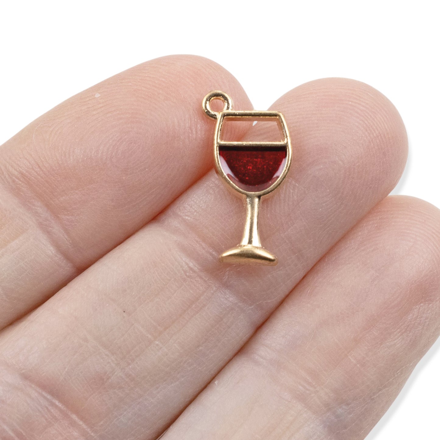 Wine Glass Charm Pendants 10Pcs: Enamel Metal Jewelry Making, DIY Cocktail Gift