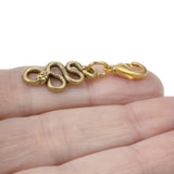 Gold Snake Clip-on Charm, Southwestern Rattlesnake Design + Lobster Clasp