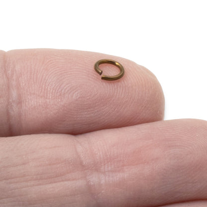 Bronze Niobium Jump Rings 5mm, 20G Hypoallergenic Jewelry Making, 20-Pack