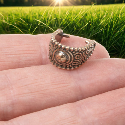 Large Copper Spiral Pinch Bails, 4-Pack TierraCast Designed, Antique Copper Plated Pewter Jewelry Pendant Holders, Bohemian Findings