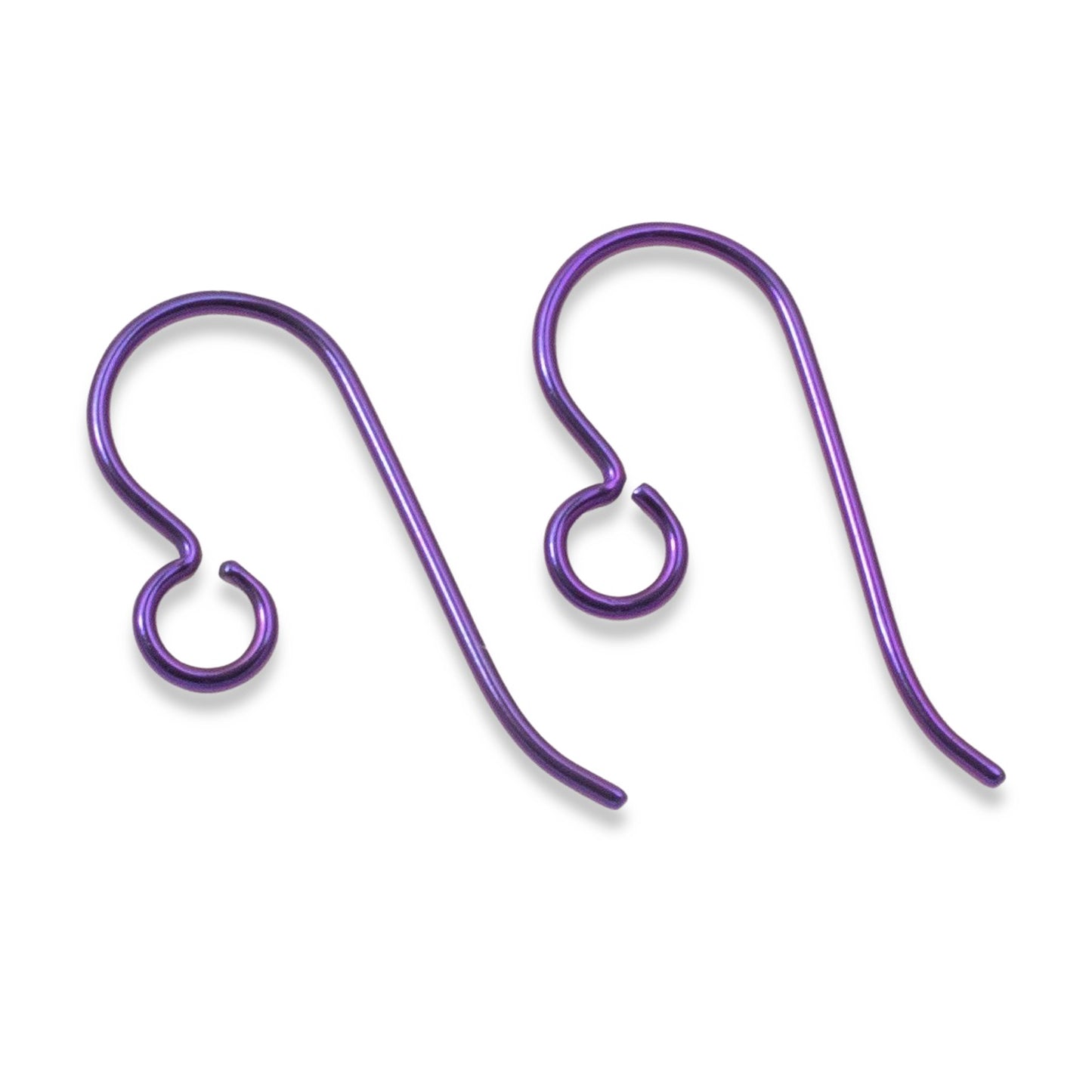 10 Premium Purple Niobium Ear Wires - Hypoallergenic Earring Hooks - USA Made