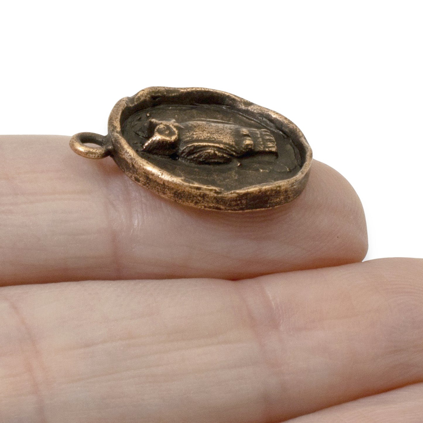 Copper Owl Pendants, 2-Pack Rustic Fall Jewelry Charm, Earthy Medallion USA Made