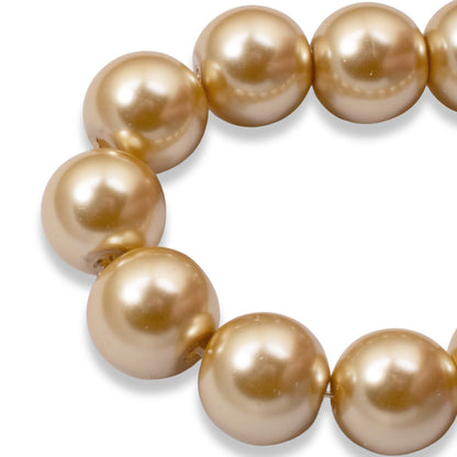 10mm Champagne Gold Glass Pearls 7-Inch Strand, DIY Bridal Supplies