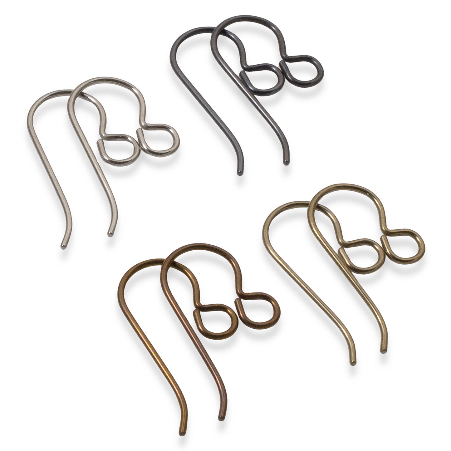 Niobium Earthy Variety Pack, Premium Ear Wires, Hypoallergenic Earring Hooks for Sensitive Ears, USA Made