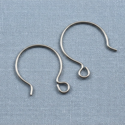 Gray Niobium Circle Hoop Ear Wires, Hypoallergenic, USA Made, 4-Pack