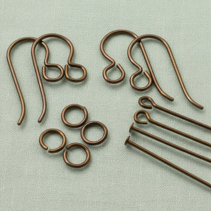 Niobium Earring Kit: Bronze Hypoallergenic Complete Findings 2 Pairs Sensitive Ears USA Made