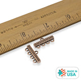 4 Copper 4-to-1 Beaded Links, TierraCast Connectors for Multi-Strand DIY Jewelry