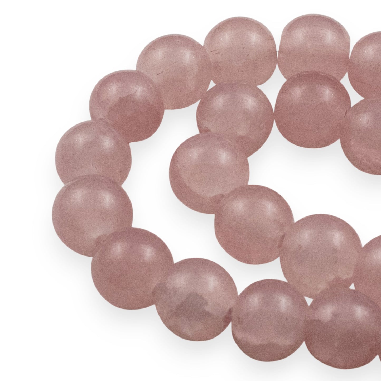 Mauve Pink Glass Beads, 8mm Round Beads with Inner Cracks, 50 Pack Crackled Glass