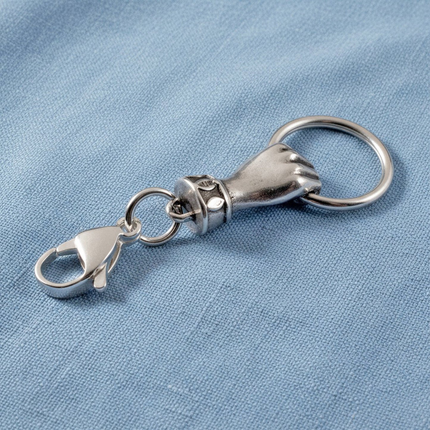 Silver Hand with Ring Clip-On Charm Holder Eyeglass Necklace Boho