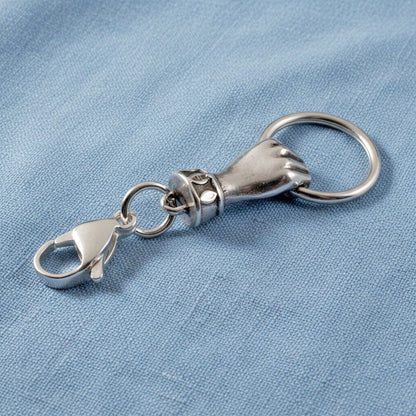 Silver Hand with Ring Clip-On Charm Holder Eyeglass Necklace Boho