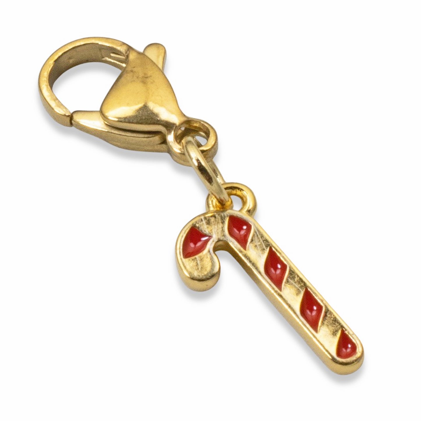 Gold Christmas Stocking Clip-On Charm, Holiday Bracelet Charm, Festive Accessory