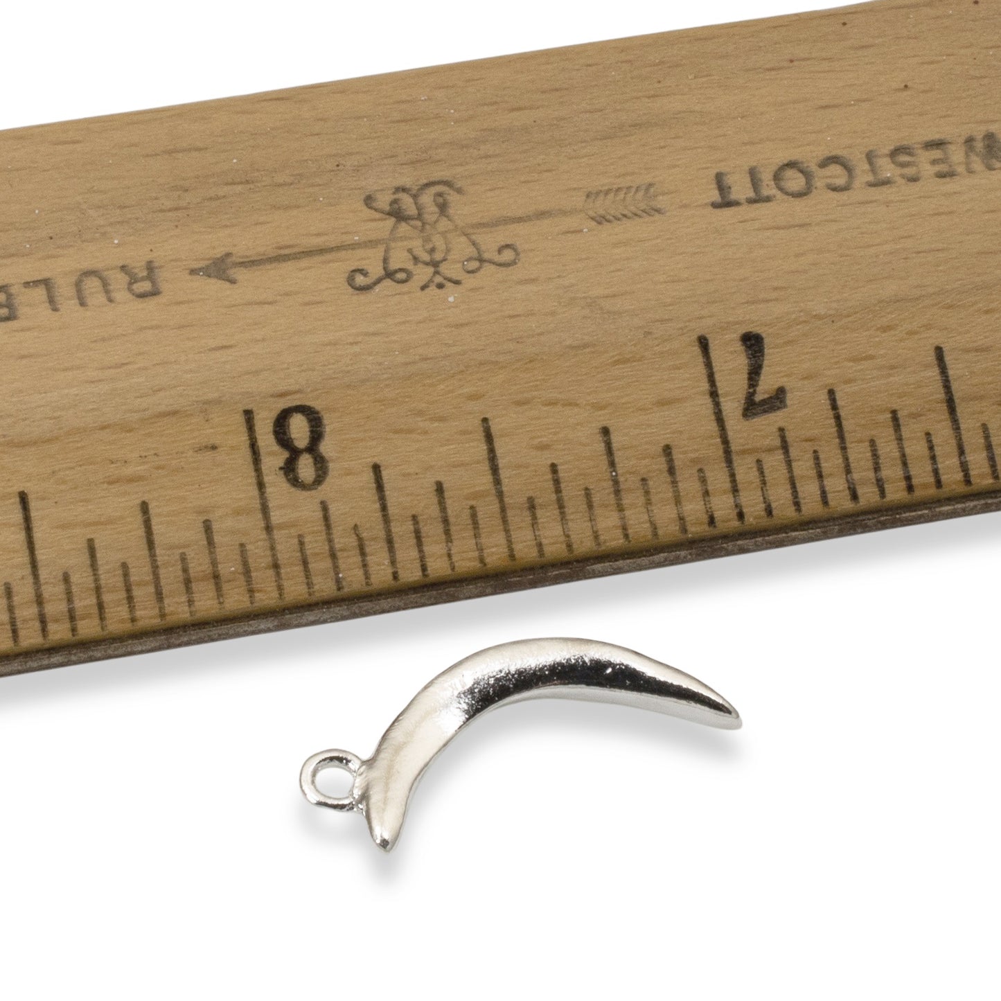 Primitive Moon Charms Silver: Celestial Crescent Sterling Jewelry Making 2-Pack