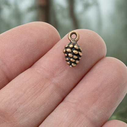 Pine Cone Charms: Copper Finish 3D Woodland Nature Jewelry Making 20 Pack