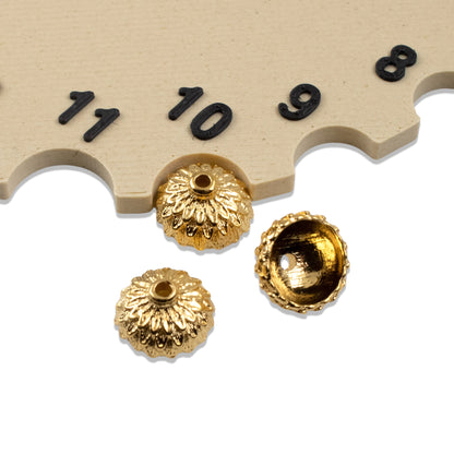 Gold Acorn Bead Caps, 20-Pack 24K Plated Elegant Findings for Jewelry Making