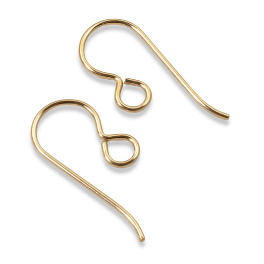 Gold Filled Ear Wires, 14/20 Regular Loop, USA Made Earring Hooks, 4-Pack