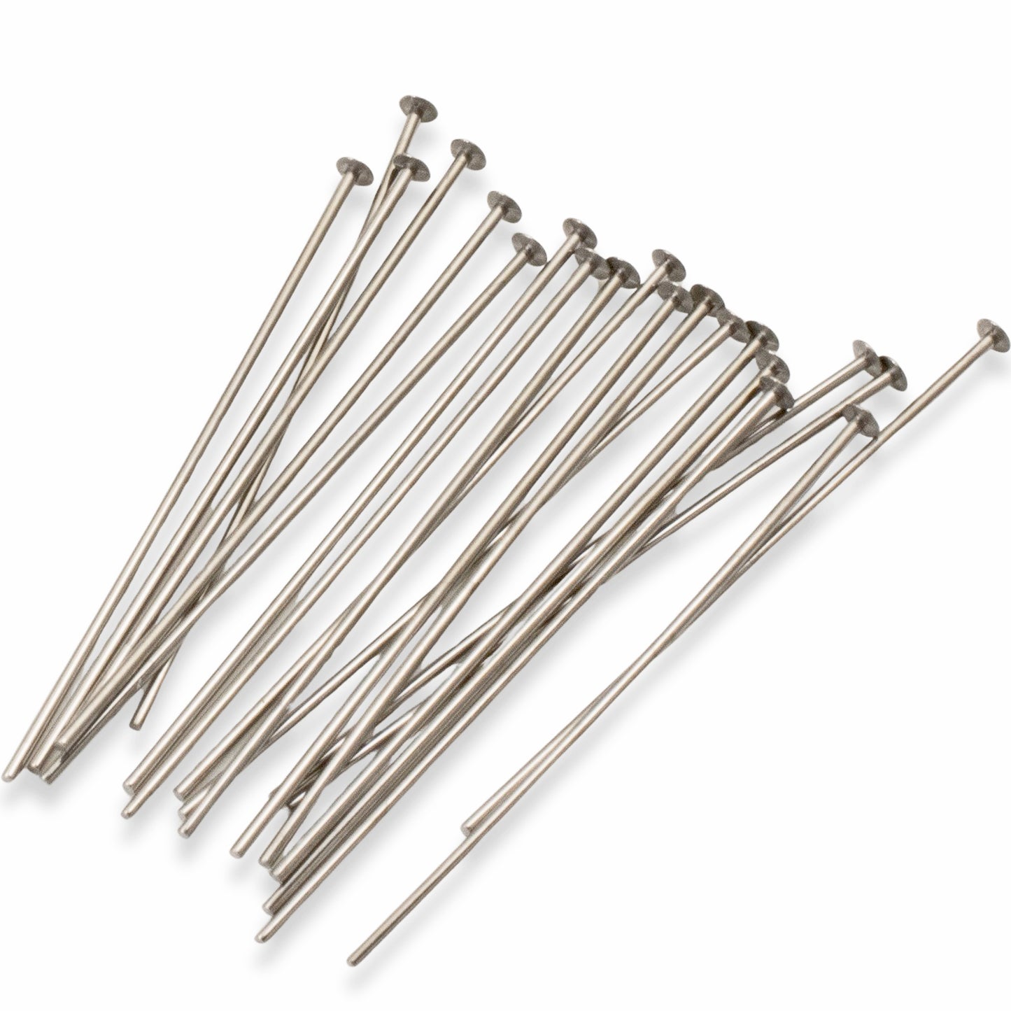 Gray Niobium Head Pins 20G 1.5" Hypoallergenic USA Made 20pk for Sensitive Ears