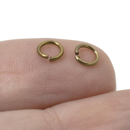 Antique Brass Niobium Jump Rings 5mm, Hypoallergenic Jewelry Making, 20-Pack