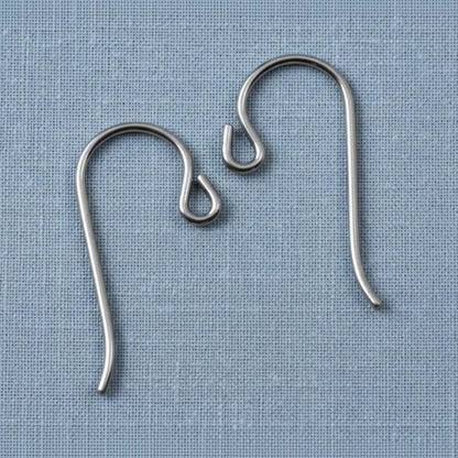 Niobium Ear Wires Gray: Hypoallergenic Small Loop French Hook 50-Pack