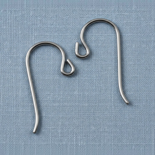 Niobium Ear Wires Gray: Hypoallergenic Small Loop French Hook 50-Pack