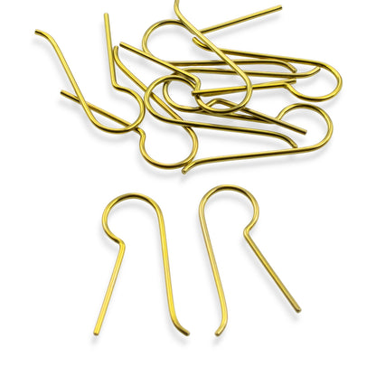 Niobium Earring Hooks Yellow 10 Pack: Regular Leg Ear Wire Blanks Hypoallergenic Sensitive Ears USA Made