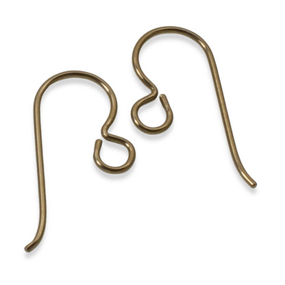 10-Pack Antique Brass Niobium Ear Wires, Hypoallergenic Earring Hooks, Sensitive Ears, USA Made