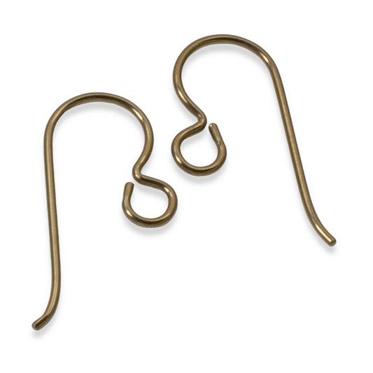 10-Pack Antique Brass Niobium Ear Wires, Hypoallergenic Earring Hooks, Sensitive Ears, USA Made
