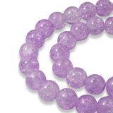 50 Crackle Glass Beads - Lavender - 8mm Round Bead Pack - Jewelry Supply