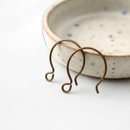 Bronze Niobium Circle Hoop Ear Wires, Hypoallergenic, USA Made, 4-Pack