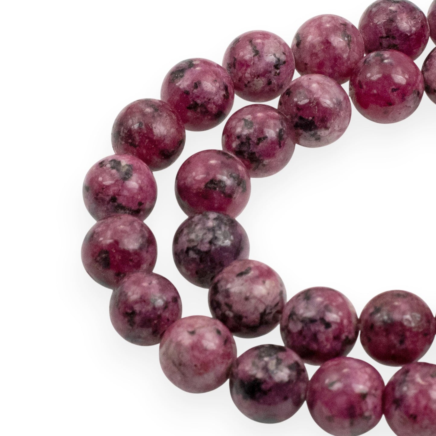 Sesame Jasper Beads: Mauve Pink 8mm Round Natural Stone 15-Inch Strand 48Pcs Speckled Gemstone