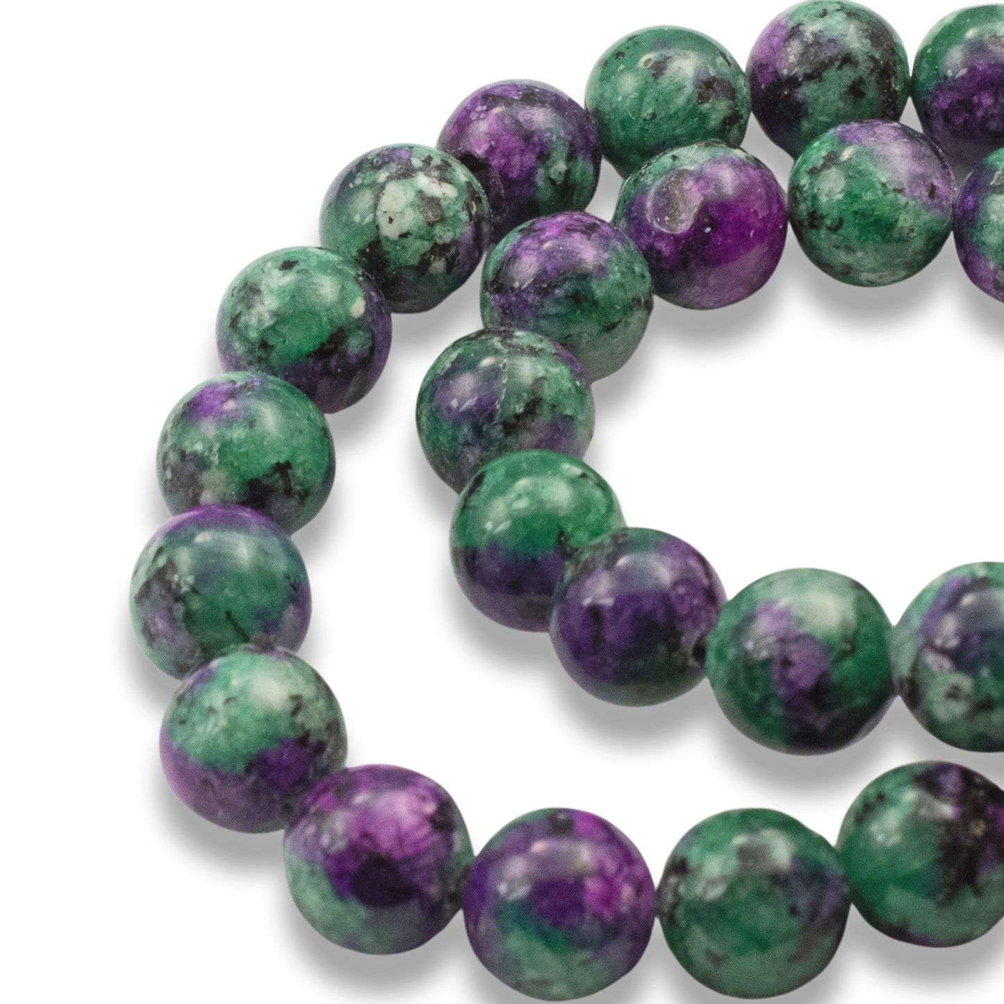8mm Ruby Zoisite Round Gemstone Beads for DIY Jewelry Making, Green & Pink Natural Stone