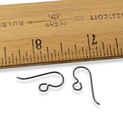 50-Pack Black Niobium Ear Wires, Professional Jewelry Supply, Hypoallergenic, Matte Black USA