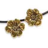 2 Gold Apple Blossom Buttons - TierraCast Flower With Shank Back - Versatile Use